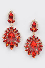 Ada Rhinestone Earrings - Red