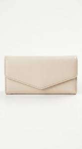 Amara Tri-fold Envelope Faux Leather Wallet Clutch - Ivory
