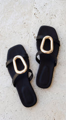 Atlas Flat Sandals - Black