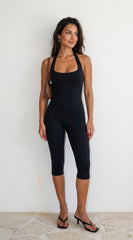 Aura Capri Jumpsuit - Black
