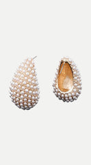 Chic Golden Pearl Earrings - Gold