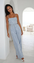 Brixton Denim Cutout Jumpsuit - Blue