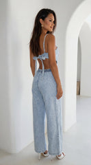 Brixton Denim Cutout Jumpsuit - Blue