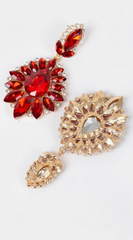 Ada Rhinestone Earrings - Red
