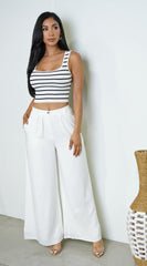 Calia Linen Wide Pants - White