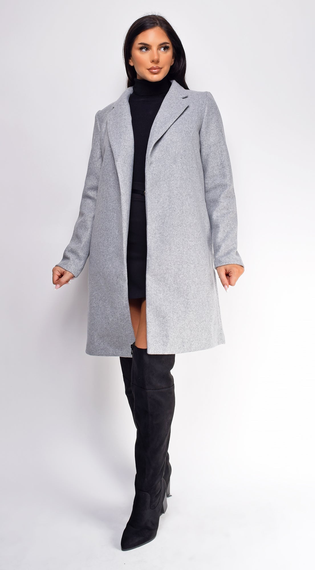 Amaris Gray Long Line Coat