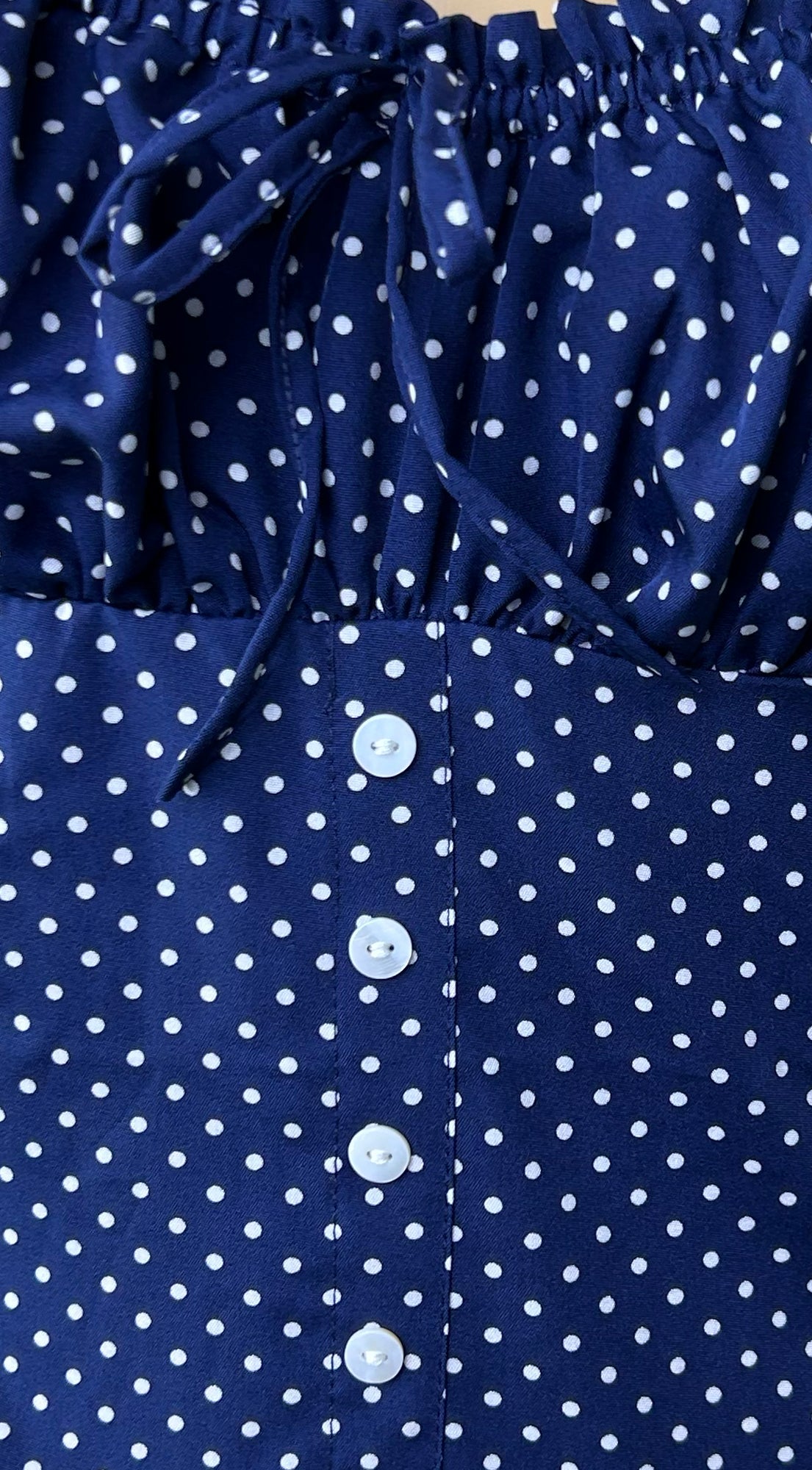 Bellara Polka Dot Drop Waist Mini Dress – Navy