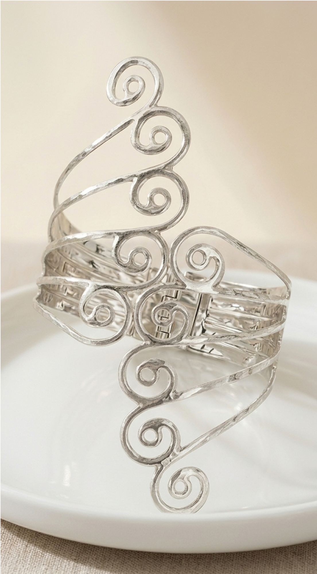 Angel Wing Arm Cuff Bracelet - Silver