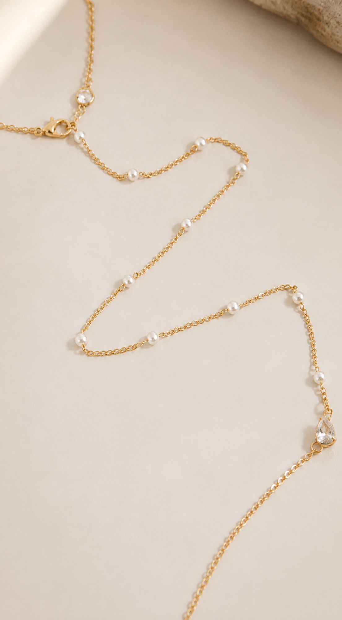 Avi Layered Rhinestone Body Chain - Gold