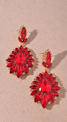 Ada Rhinestone Earrings - Red