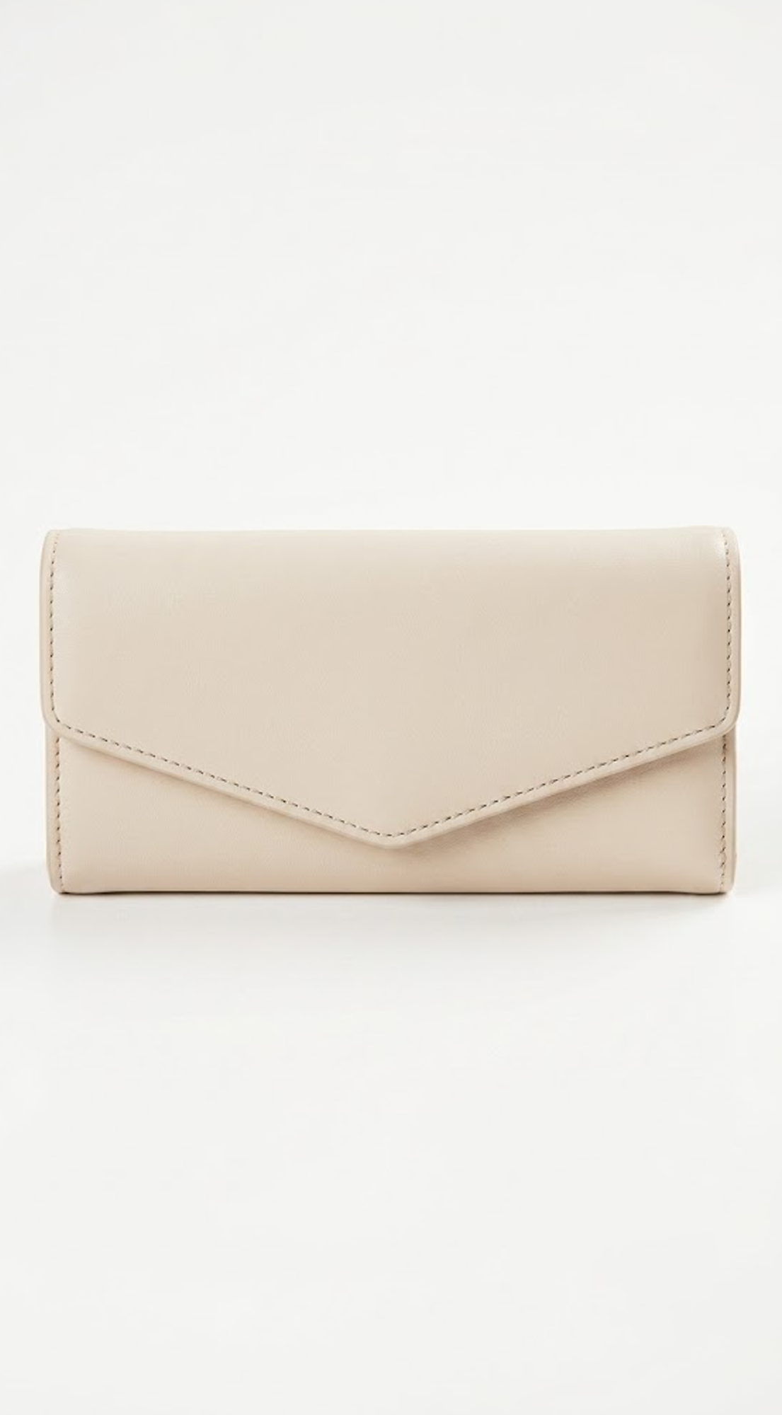 Amara Tri-fold Envelope Faux Leather Wallet Clutch - Ivory