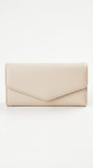 Amara Tri-fold Envelope Faux Leather Wallet Clutch - Ivory