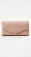 Amara Tri-fold Envelope Faux Leather Wallet Clutch - Pink