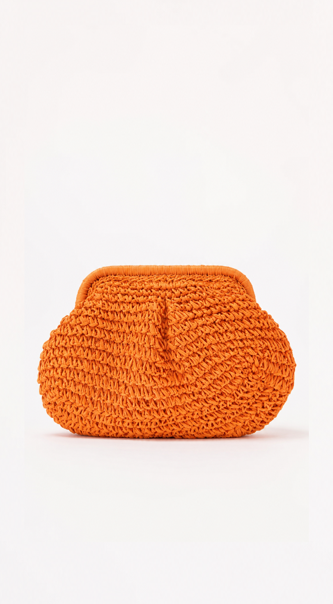 Amaya Woven Straw Clutch Bag - Orange