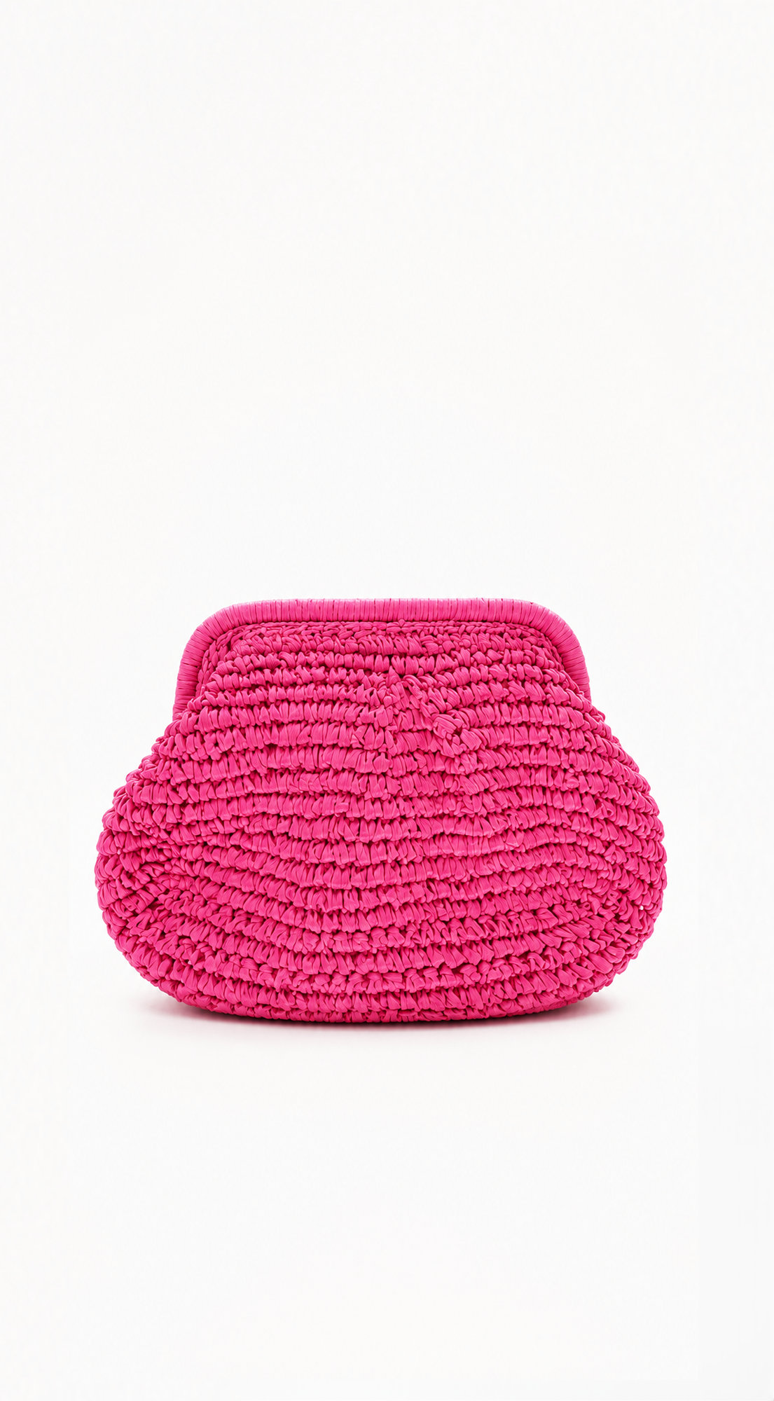 Amaya Woven Straw Clutch Bag - Pink