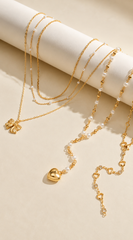 Amore Pearl Heart Lariat Necklace - Gold