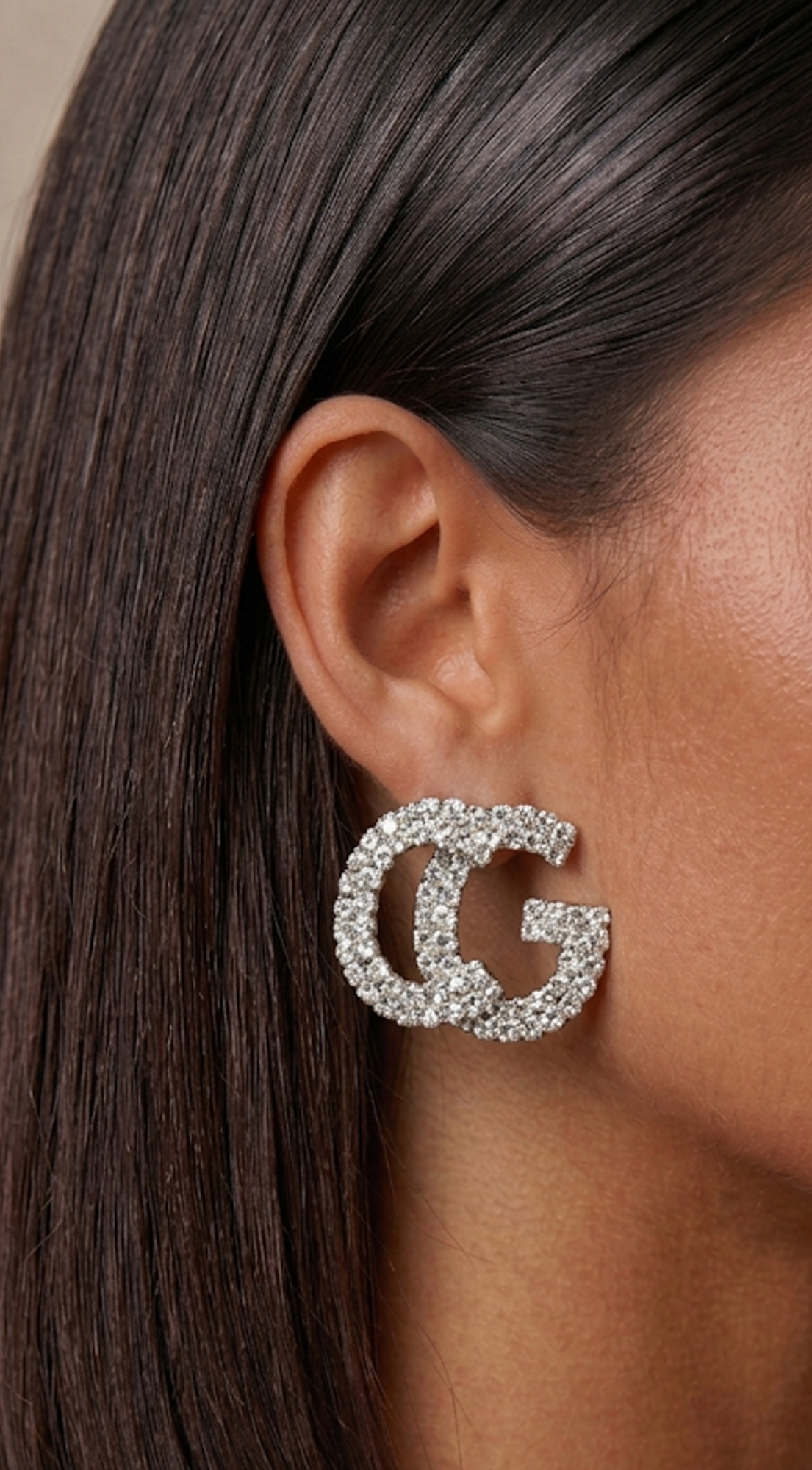 CG Silver Rhinestone Earrings