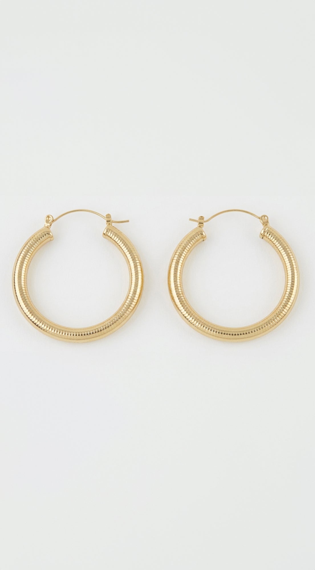 Alessia Textured Hoop Earrings - Gold