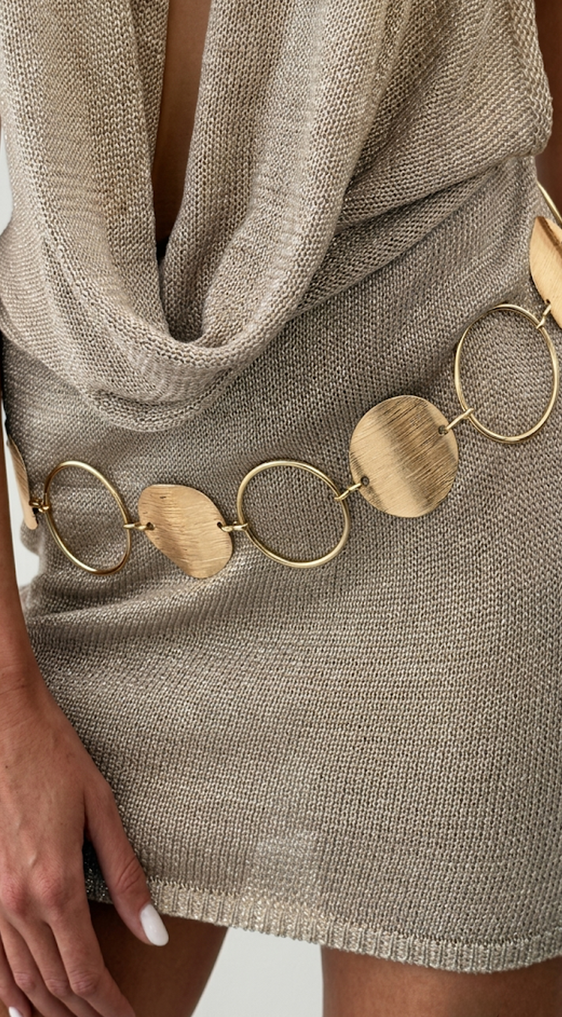 Charlotte Metallic Chain Belt - Gold