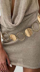 Charlotte Metallic Chain Belt - Gold