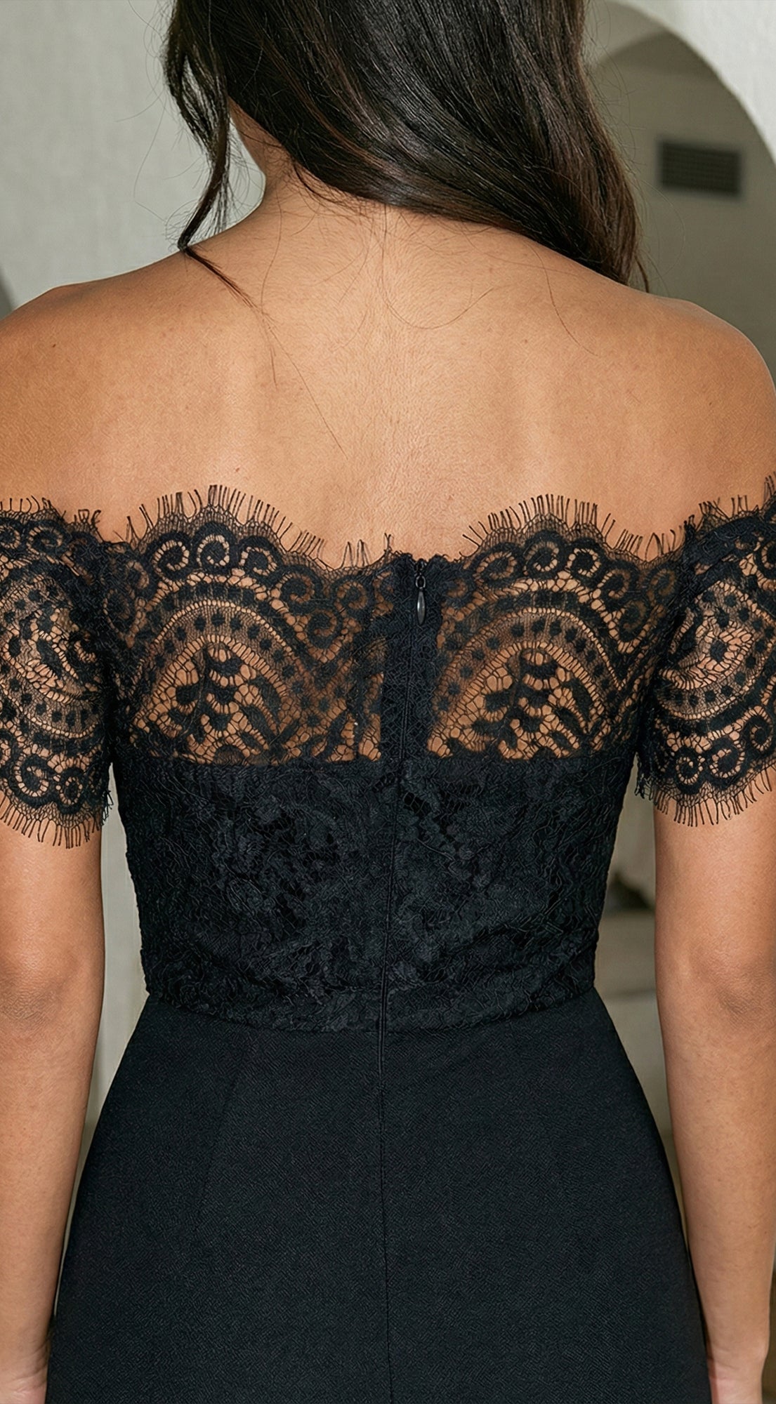 Bellamora Lace Off Shoulder Jumpsuit - Black