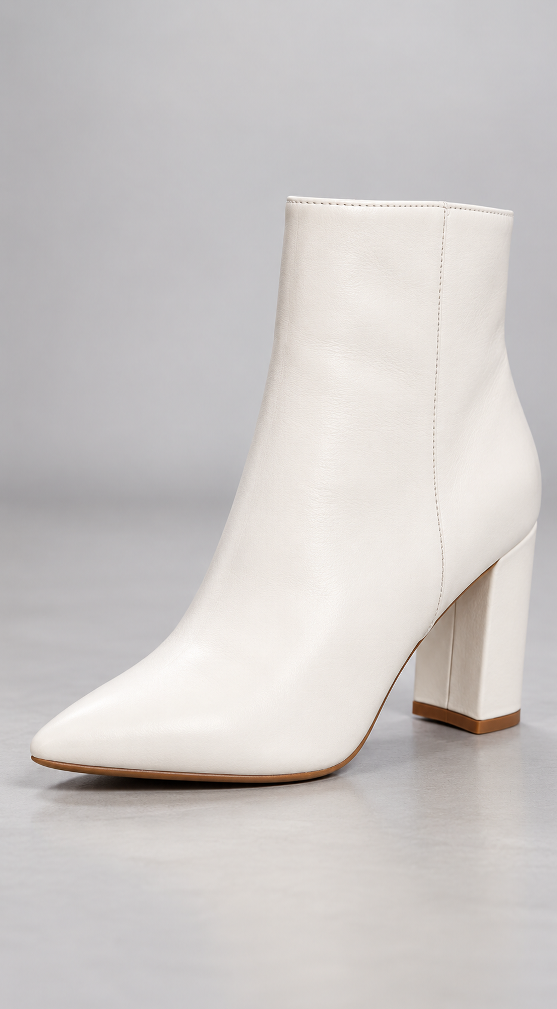 Caterina Block Heel Ankle Boots - Ivory