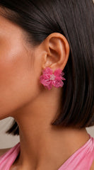 Amalfi Floral Earrings - Pink