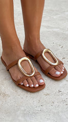 Atlas Flat Sandals - Brown