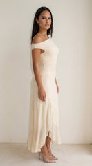 Ascent Off Shoulder Maxi Dress - Butter Yellow