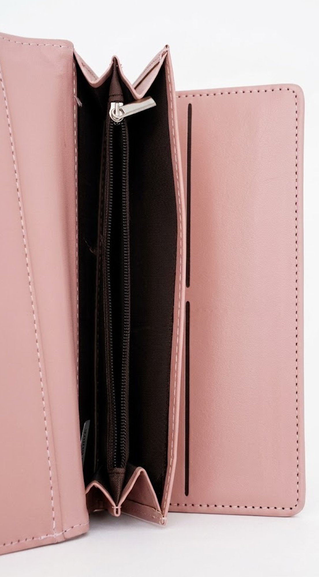 Amara Tri-fold Envelope Faux Leather Wallet Clutch - Pink