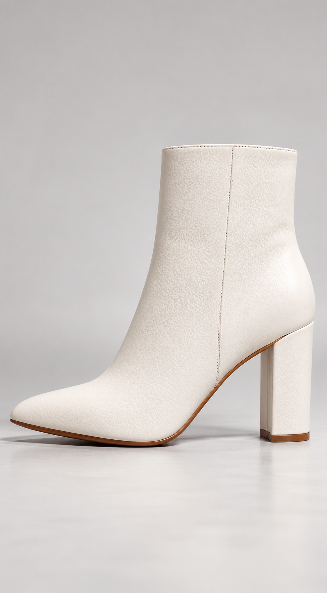 Caterina Block Heel Ankle Boots - Ivory